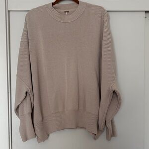 FREE PEOPLE Easy Street Tunic Sweater in Cream, Size Small